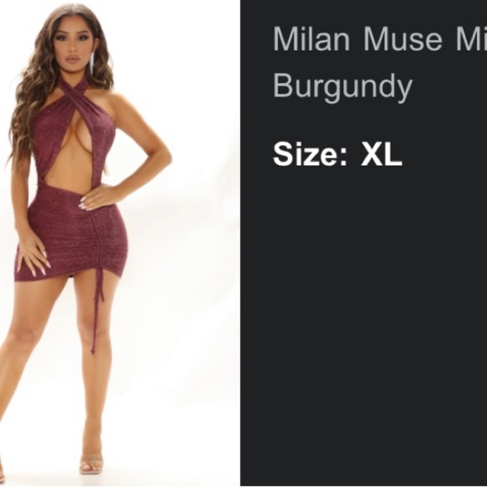 Burgundy Halter Dress
